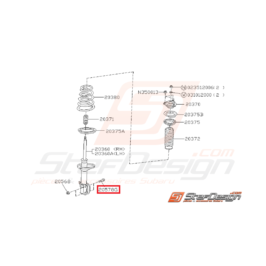Vis amortisseur avant /arrière SUBARU 