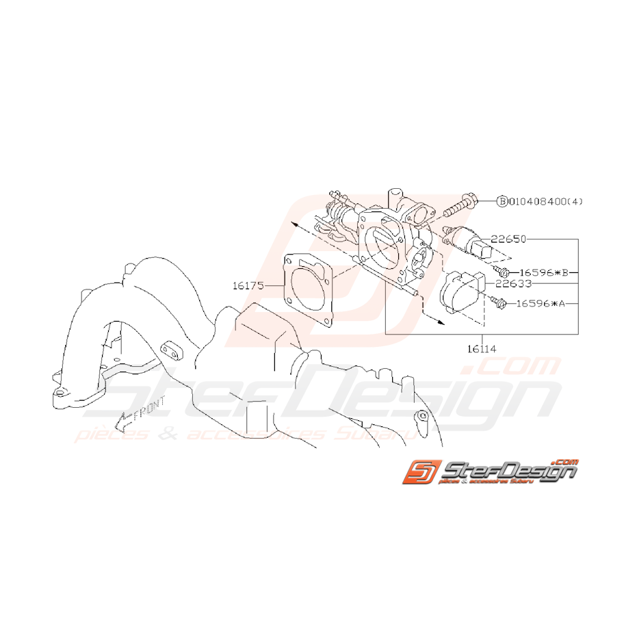 Ensemble Papillon Admission Subaru Impreza GT 1999 - 2000