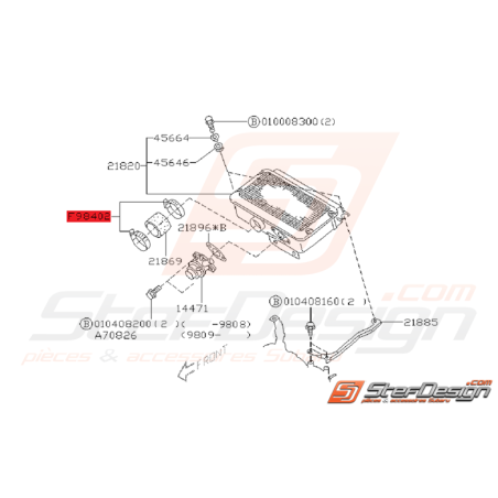 Collier Durite Échangeur Origine Subaru Impreza GT 1999 - 2000