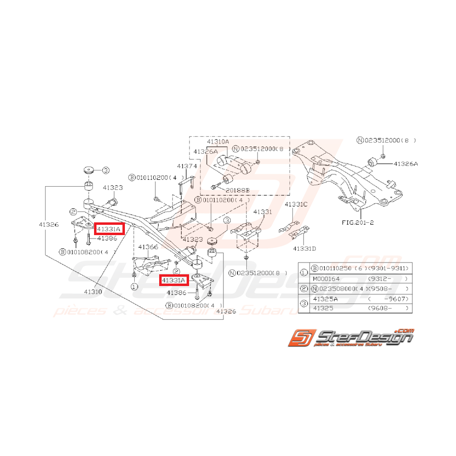 Support de traverse de différentiel arrière GT 93-00 WRX/STI 01-07 Support de traverse de différentiel arrière GT 93-00 WRX/STI 01-07