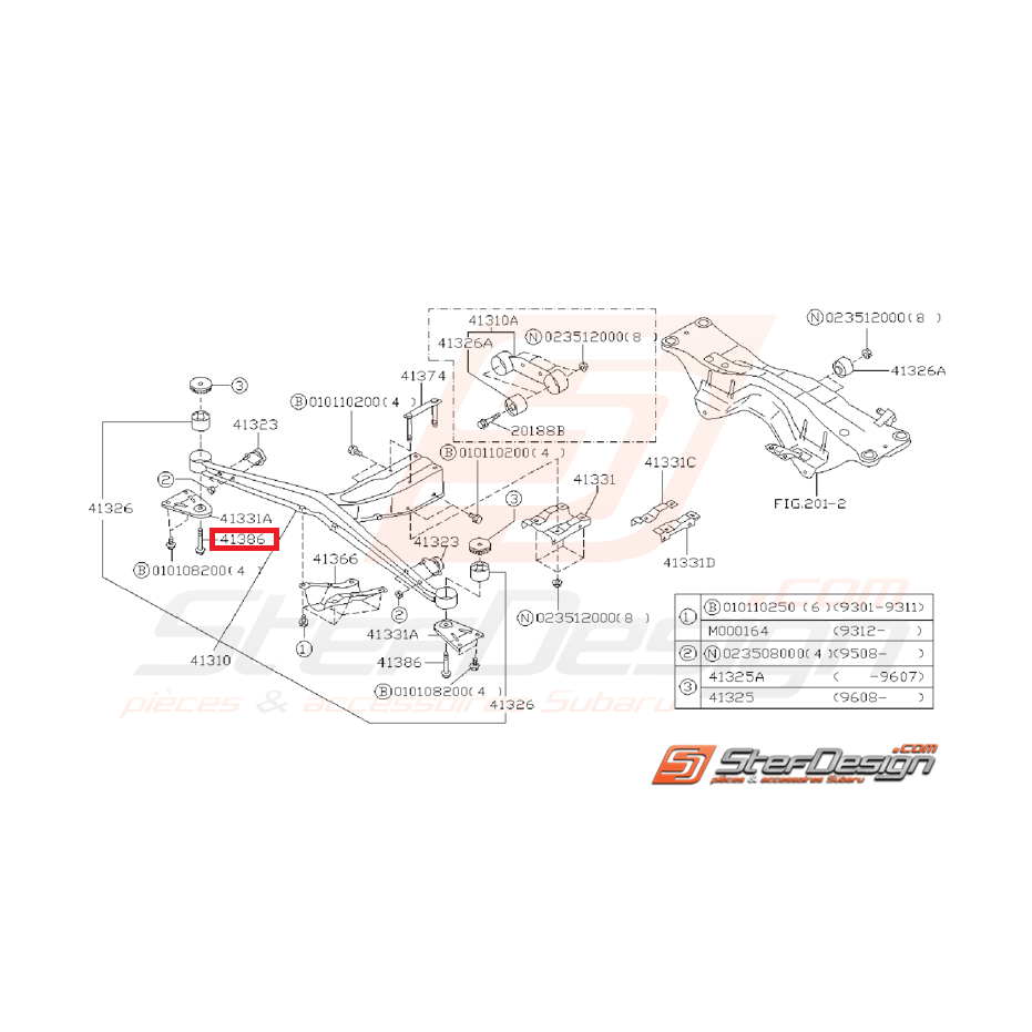 Boulon de fixation traverse de pont GT 93-00 Boulon de fixation traverse de pont GT 93-00