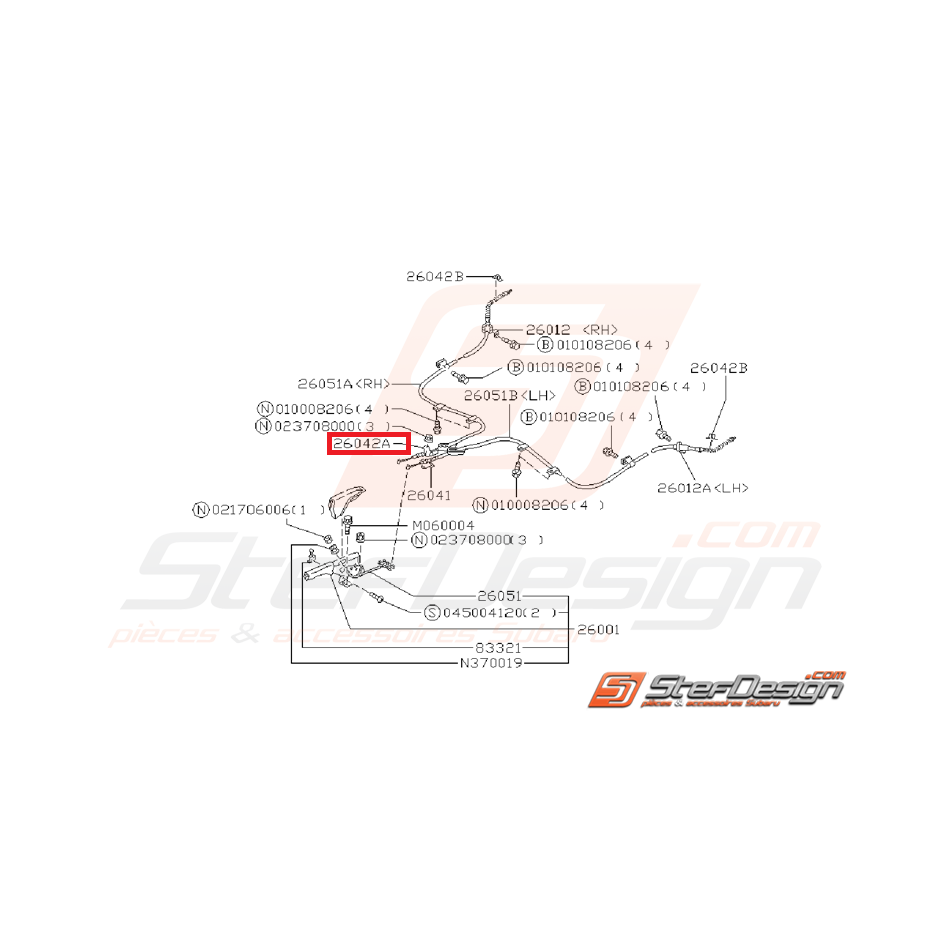 Attache câble de frein SUBARU WRX/STI 01-04 Attache câble de frein SUBARU WRX/STI 01-04
