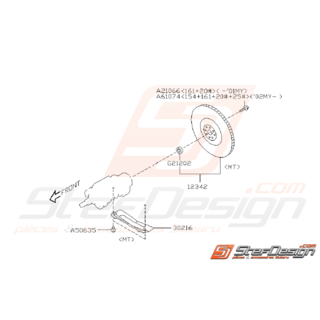 Ensemble Volant moteur Subaru WRX 2001 - 2005