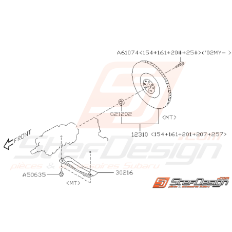 Ensemble Volant moteur Subaru STI 2002 - 2005