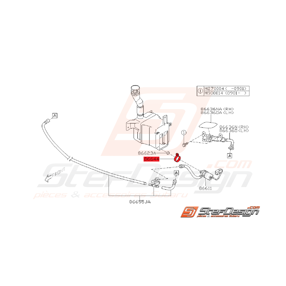 Support Moteur Pompe Essuie Glace  Subaru WRX / STI 08 - 10