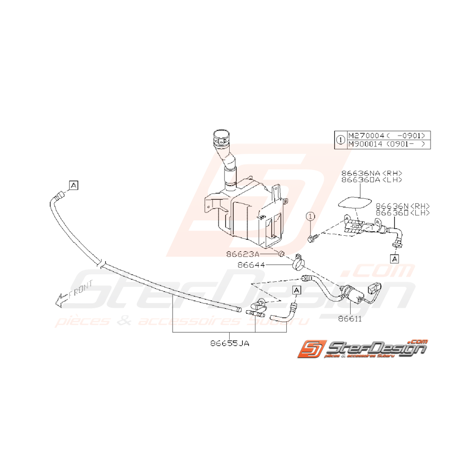 Ensemble lave-phare SUBARU WRX/STI 08-14