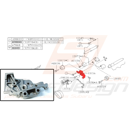 Support de galet tendeur pour subaru forester