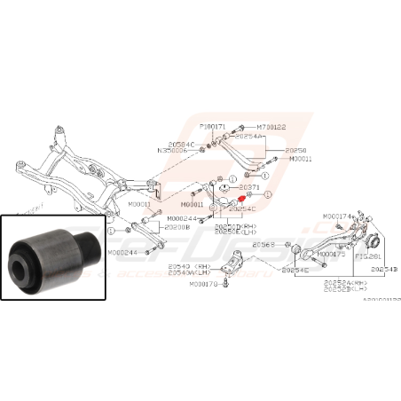 Silent-bloc de tirant arrière pour subaru legacy 2007