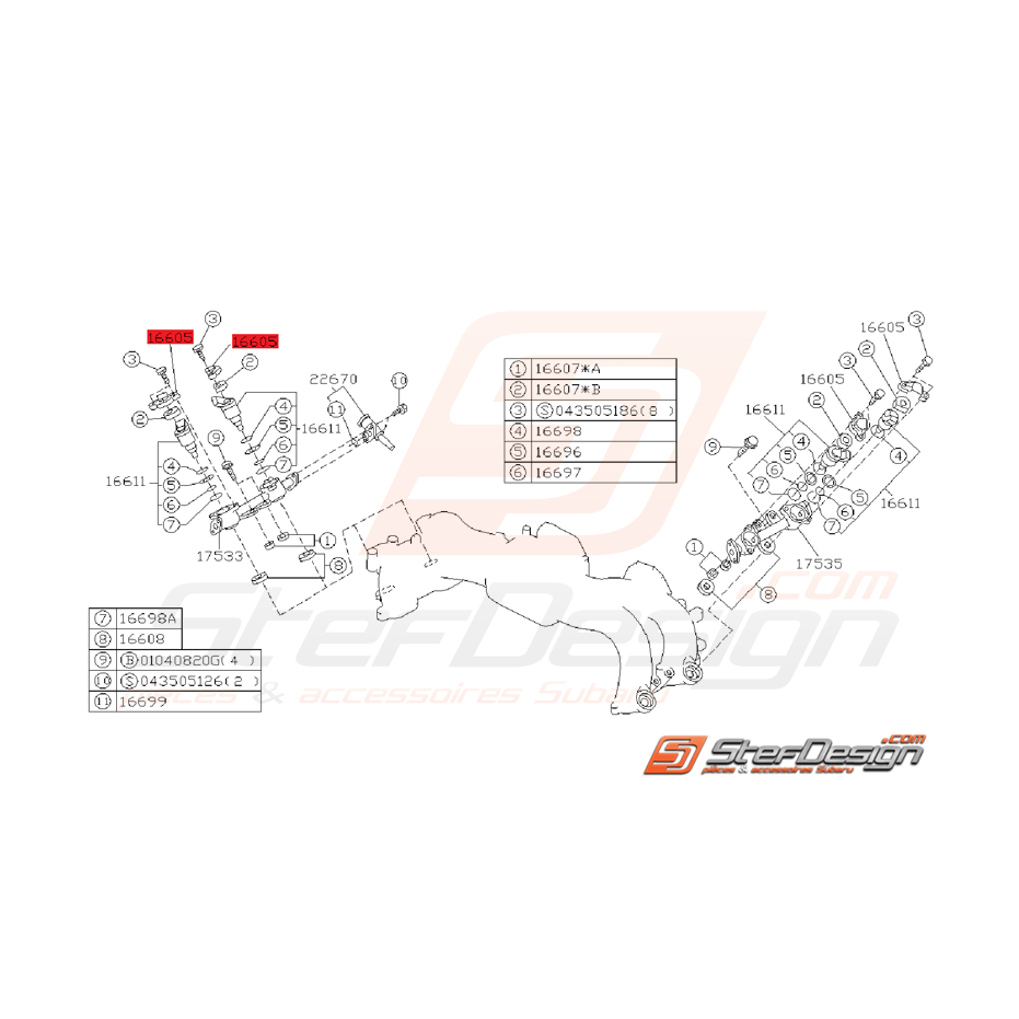Fixation Injecteur Origine Subaru GT 1993 - 1996