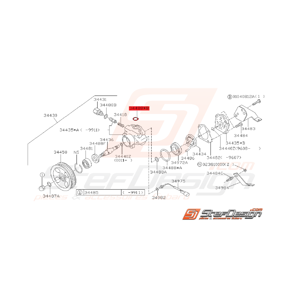 Joint Torique Pompe de DA Origine Subaru GT 1994 - 1996