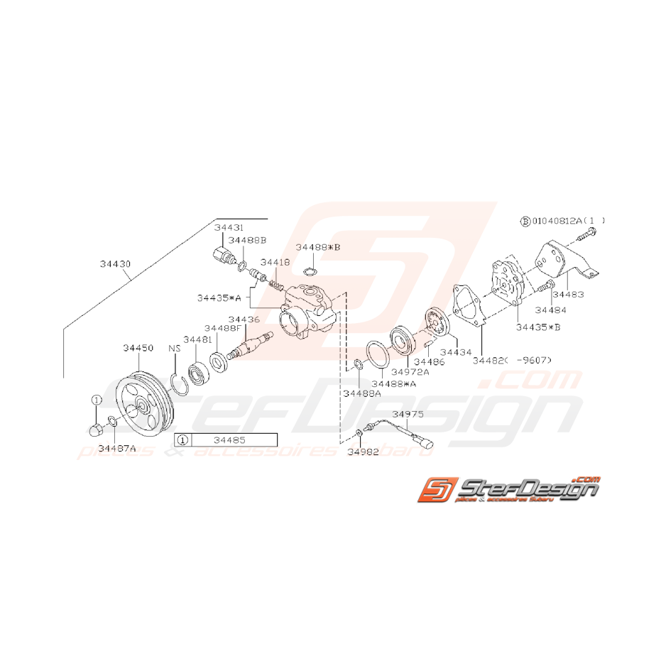 Ensemble Pompe de Direction Assistée Origine Subaru GT 1993 - 1996