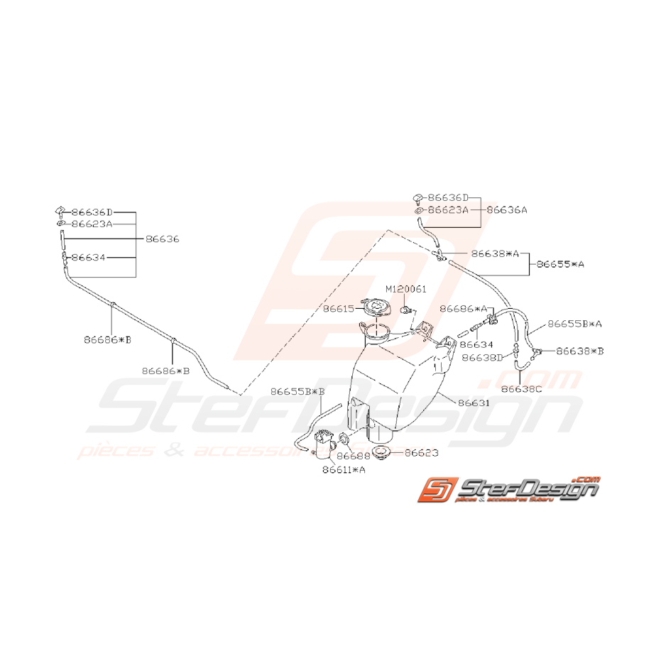 Ensemble Lave Glace Avant Origine Subaru GT 1993 - 1996