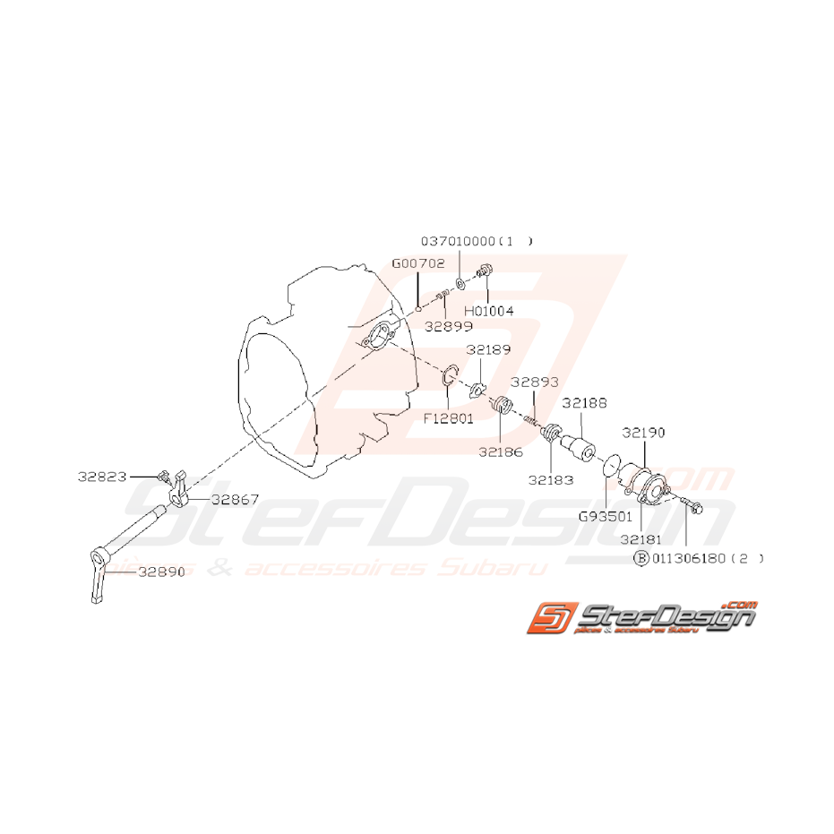 Ensemble Systeme de Fourchette Origine Subaru GT 1993 - 1998