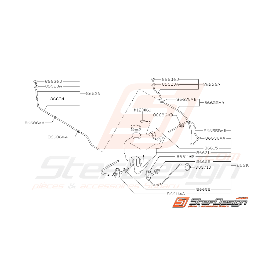 Ensemble Lave Glace Avant Origine Subaru GT 1997