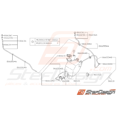 Ensemble Lave Glace Avant Origine Subaru GT 1998