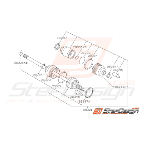 Ensemble Essieu Avant Subaru GT 1993 - 1996