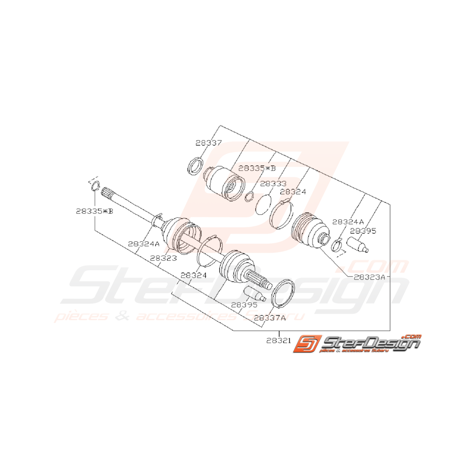 Ensemble Essieu Avant Subaru GT 1993 - 1996