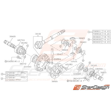 Ensemble Différentiel Subaru GT 1993 - 2000