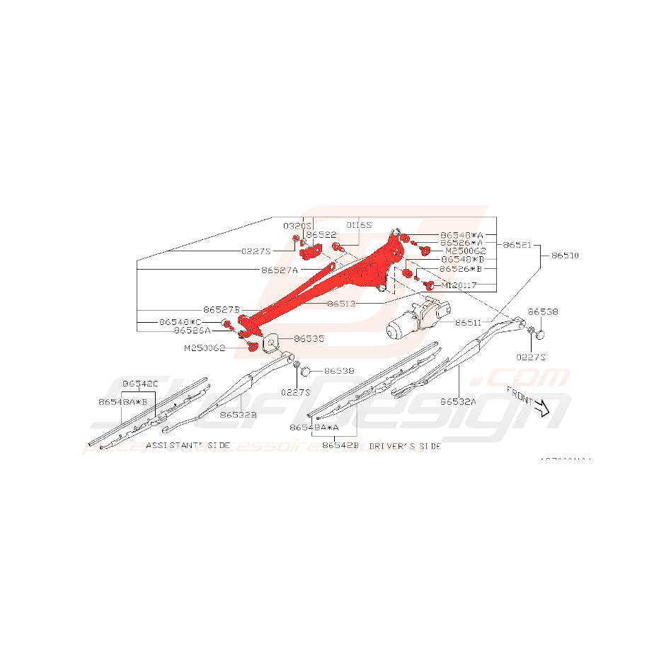 Liaison de bras d'essuie glace pour subaru forester