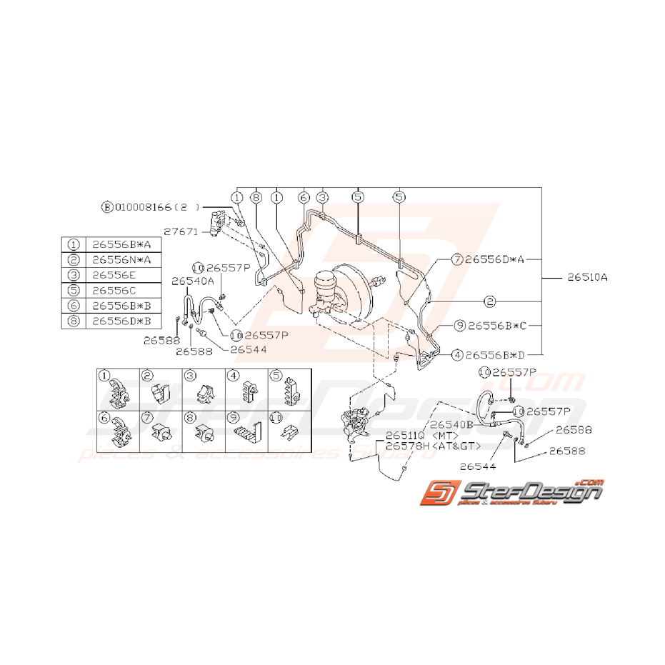 Ensemble Conduite de Frein Avant Sans ABS Origine Subaru GT 1993 - 1996 Ensemble Conduite de Frein Avant Sans ABS Origine Subaru GT 1993 - 1996