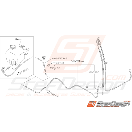 Ensemble Tuyau Lave Glace Arrière Origine Subaru GT 1997 - 1998