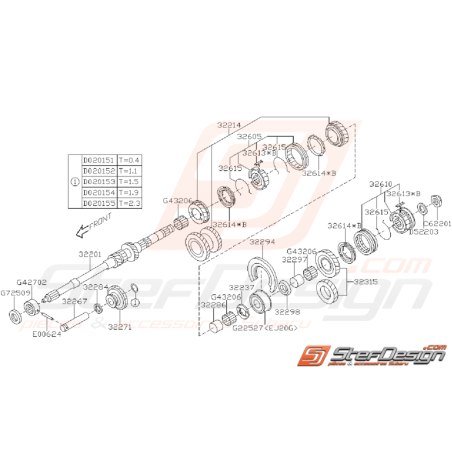 Ensemble Arbre Primaire Subaru Impreza GT 1996 - 1997