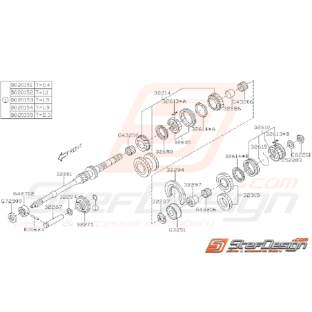 Ensemble Arbre Primaire Origine Subaru Impreza GT 1998