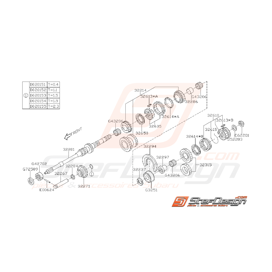 Ensemble Arbre Primaire Origine Subaru Impreza GT 1998