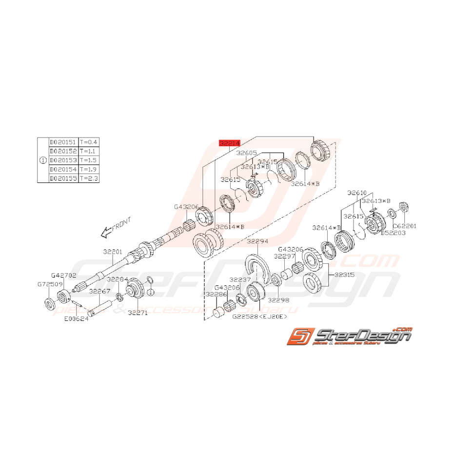 Pignons 3 et 4 Origine Subaru GT 1993 - 1994 / 1996 - 1997