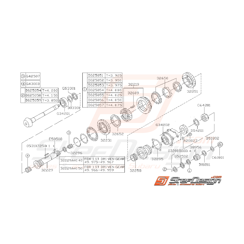 Ensemble Arbre Secondaire Subaru Impreza GT 1999 - 2000 Ensemble Arbre Secondaire Subaru Impreza GT 1999 - 2000