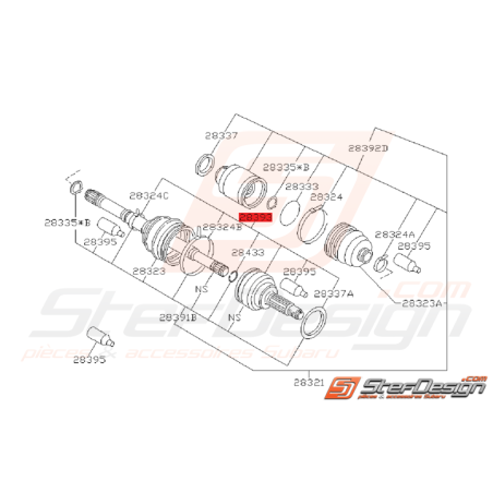Jeu de Raccord Cardan Avant Origine Subaru GT 07/1999 - 2000