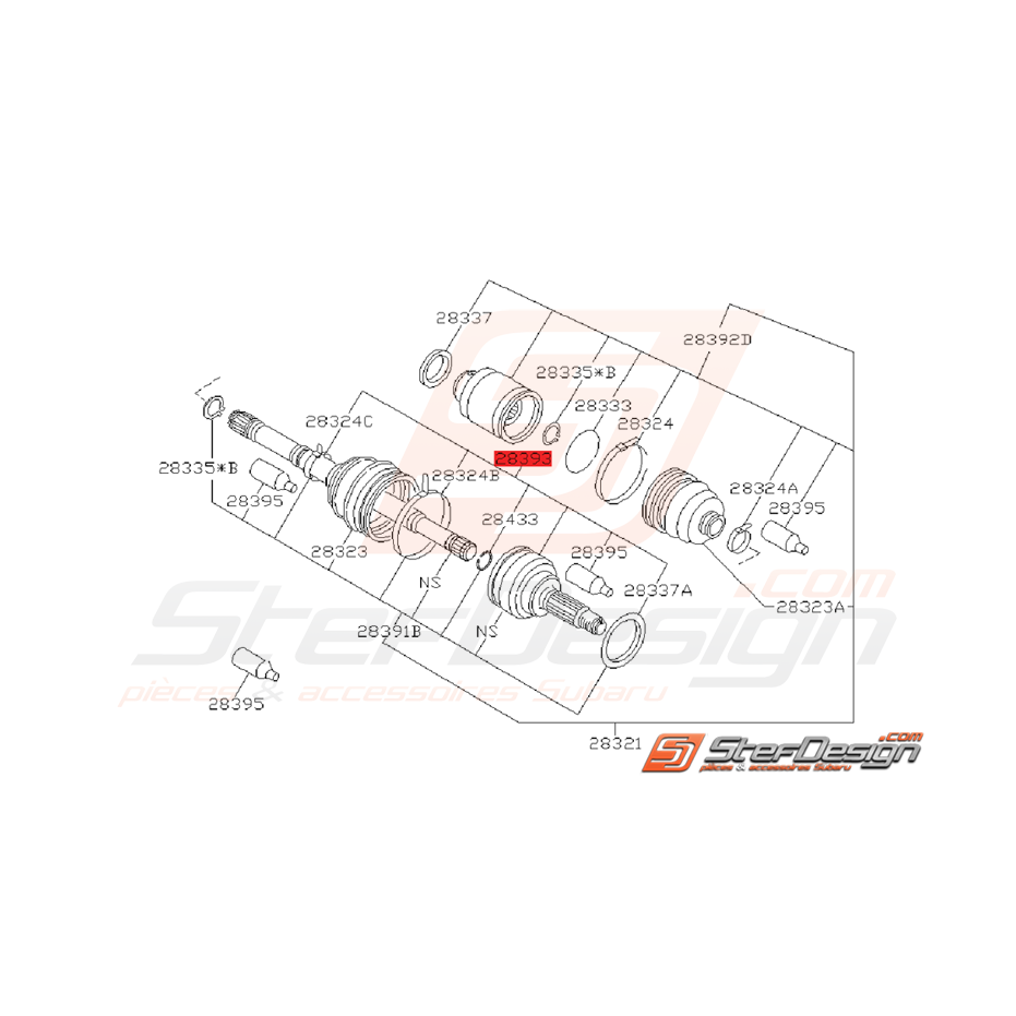 Jeu de Raccord Cardan Avant Origine Subaru GT 07/1999 - 2000