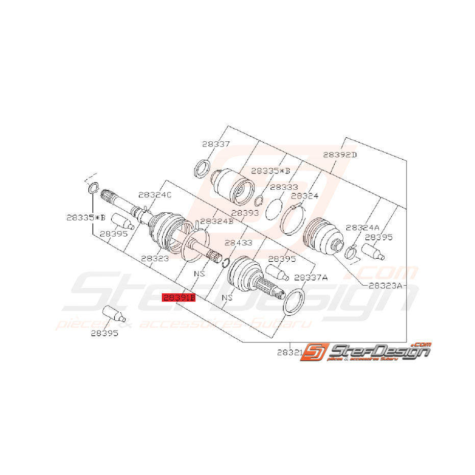 Cardan Avant Côté Roue Origine Subaru GT 1998 - 06/1999