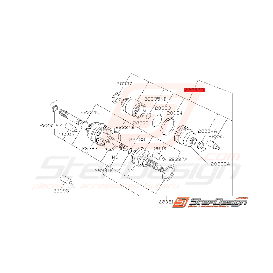 Cardan Avant Côté Boite Origine Subaru GT 1998 - 2000