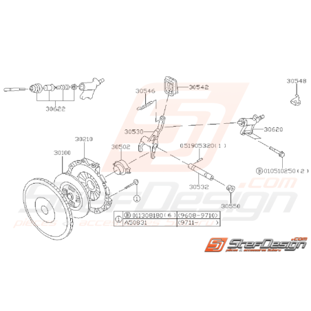 Ensemble Embrayage Origine Subaru GT 1997 - 2000