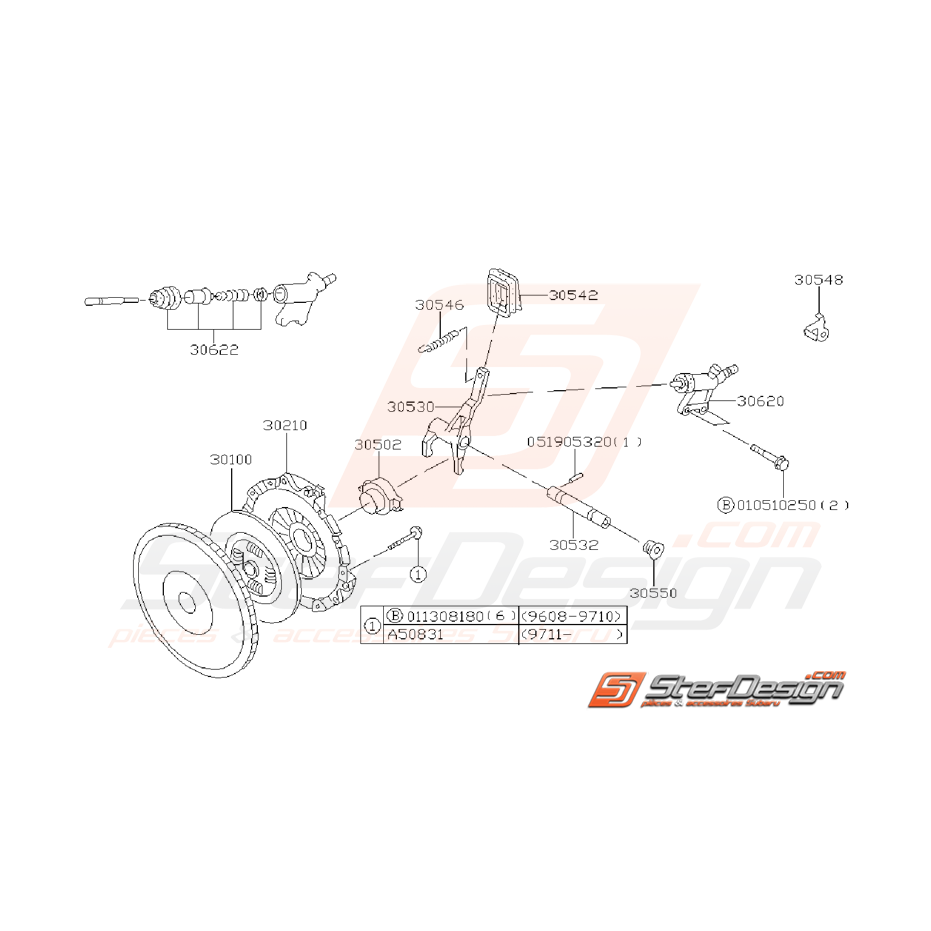 Ensemble Embrayage Origine Subaru GT 1997 - 2000