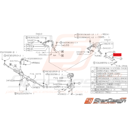 Protection de Courroie Système de Direction Assistée Origine Subaru GT 1993 - 2000
