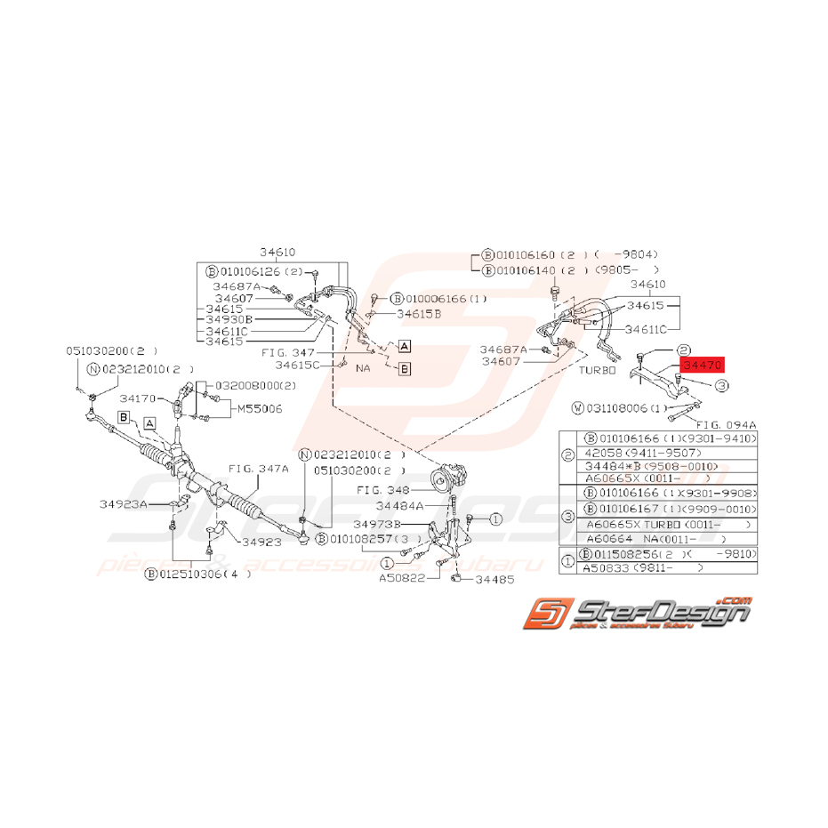 Protection de Courroie Système de Direction Assistée Origine Subaru GT 1993 - 2000