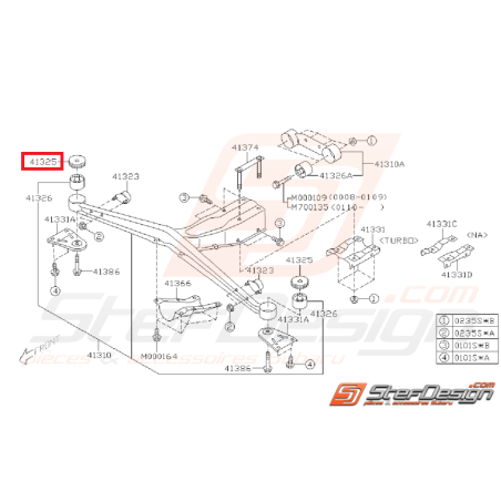 Butée de support de différentiel SUBARU GT 97-00 WRX/STI 01-07