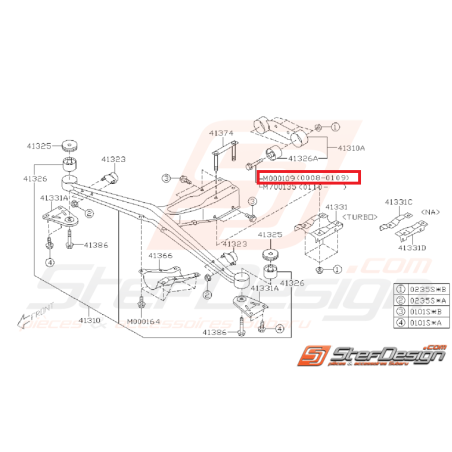 Vis de fixation bras de renfort GT 93-00 WRX/STI 01-07