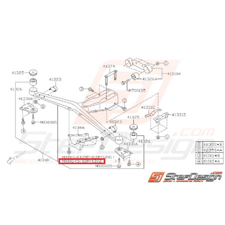 Vis de carter de pont  SUBARU WRX/STI 02-07