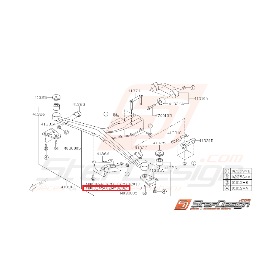 Vis de carter de pont  SUBARU WRX/STI 02-07