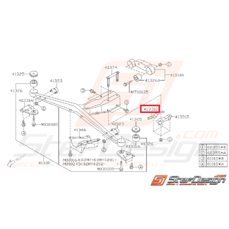 Support de différentiel arrière WRX/STI 01-07