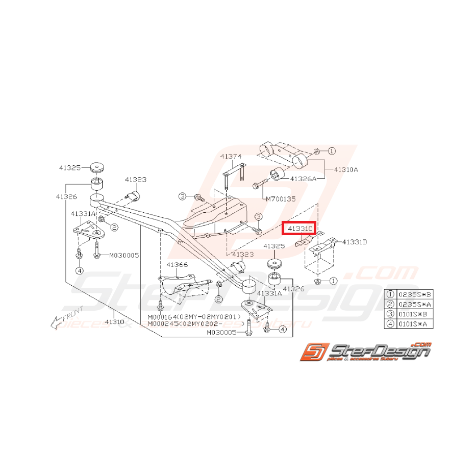 Support de différentiel arrière WRX/STI 01-07