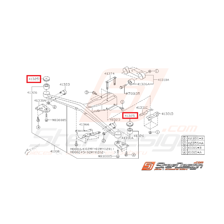 Butée de support de différentiel SUBARU GT 97-00 WRX/STI 01-07