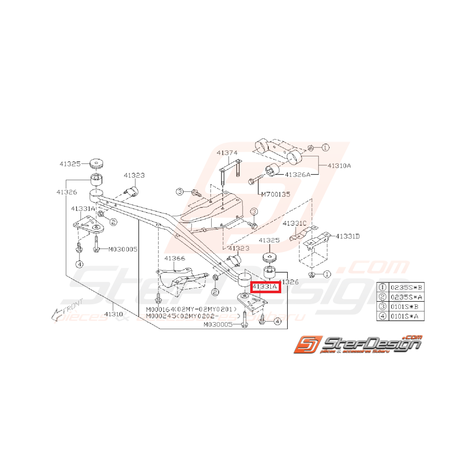 Support de traverse de différentiel arrière GT 93-00 WRX/STI 01-07 Support de traverse de différentiel arrière GT 93-00 WRX/STI 01-07