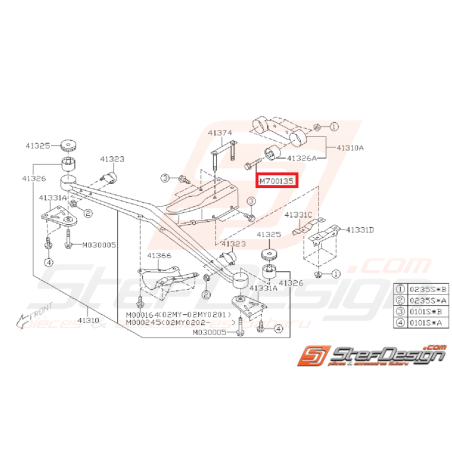 Vis de fixation de support de différentiel STI 01-07