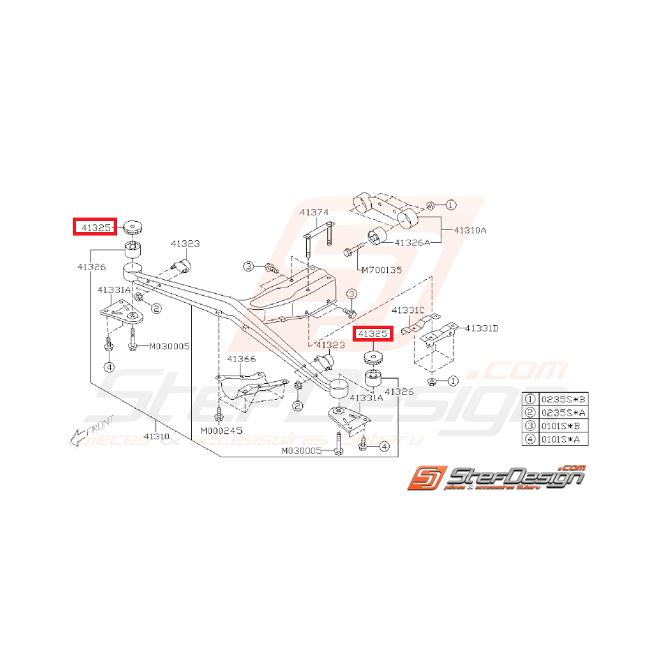 Butée de support de différentiel SUBARU GT 97-00 WRX/STI 01-07
