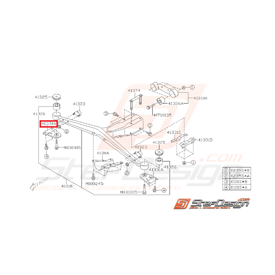 Support de traverse de différentiel arrière GT 93-00 WRX/STI 01-07 Support de traverse de différentiel arrière GT 93-00 WRX/STI 01-07
