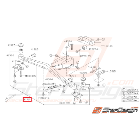 Support avant de différentiel WRX 05-07